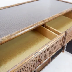 Buffet en bambou et rotin du milieu du siècle - 1960s