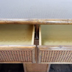 Buffet en bambou et rotin du milieu du siècle - 1960s