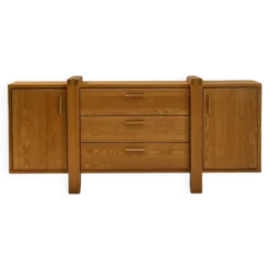 Buffet en chêne au design brutaliste, Belgique.