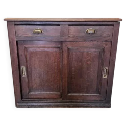 Buffet en chêne français ancien avec portes coulissantes, deuxième moitié des années 1800.