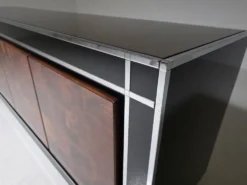 Buffet en noyer de bouleau et laque noire par Mario Sabot, Italie, années 1970.