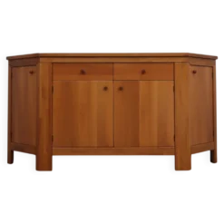 Buffet en noyer massif maxxello vintage des années 1970 Scarpa, Michelucci st.