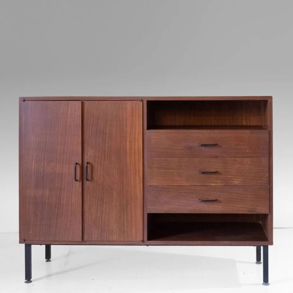 Buffet en palissandre de style mid-century moderne avec tiroirs, Italie années 1970.