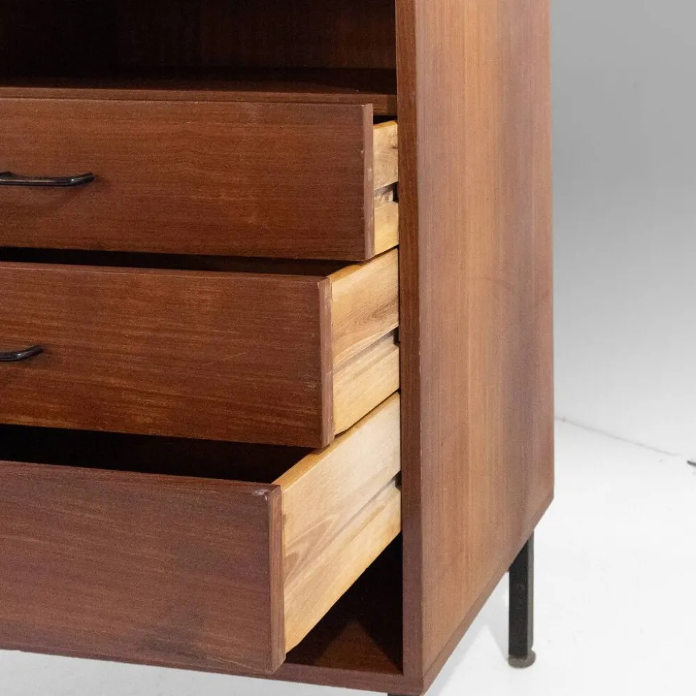 Buffet en palissandre de style mid-century moderne avec tiroirs, Italie années 1970.