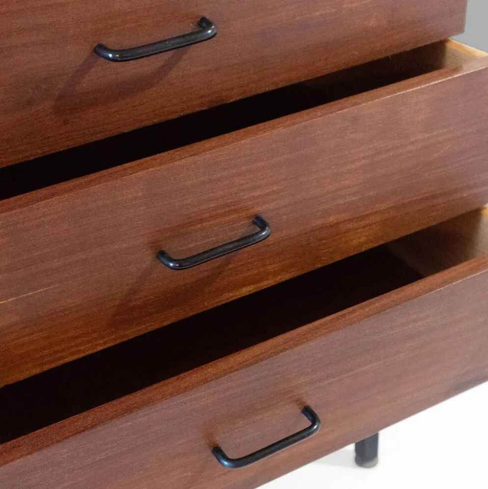 Buffet en palissandre de style mid-century moderne avec tiroirs, Italie années 1970.