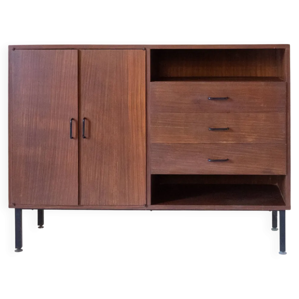 Buffet en palissandre de style mid-century moderne avec tiroirs, Italie années 1970.