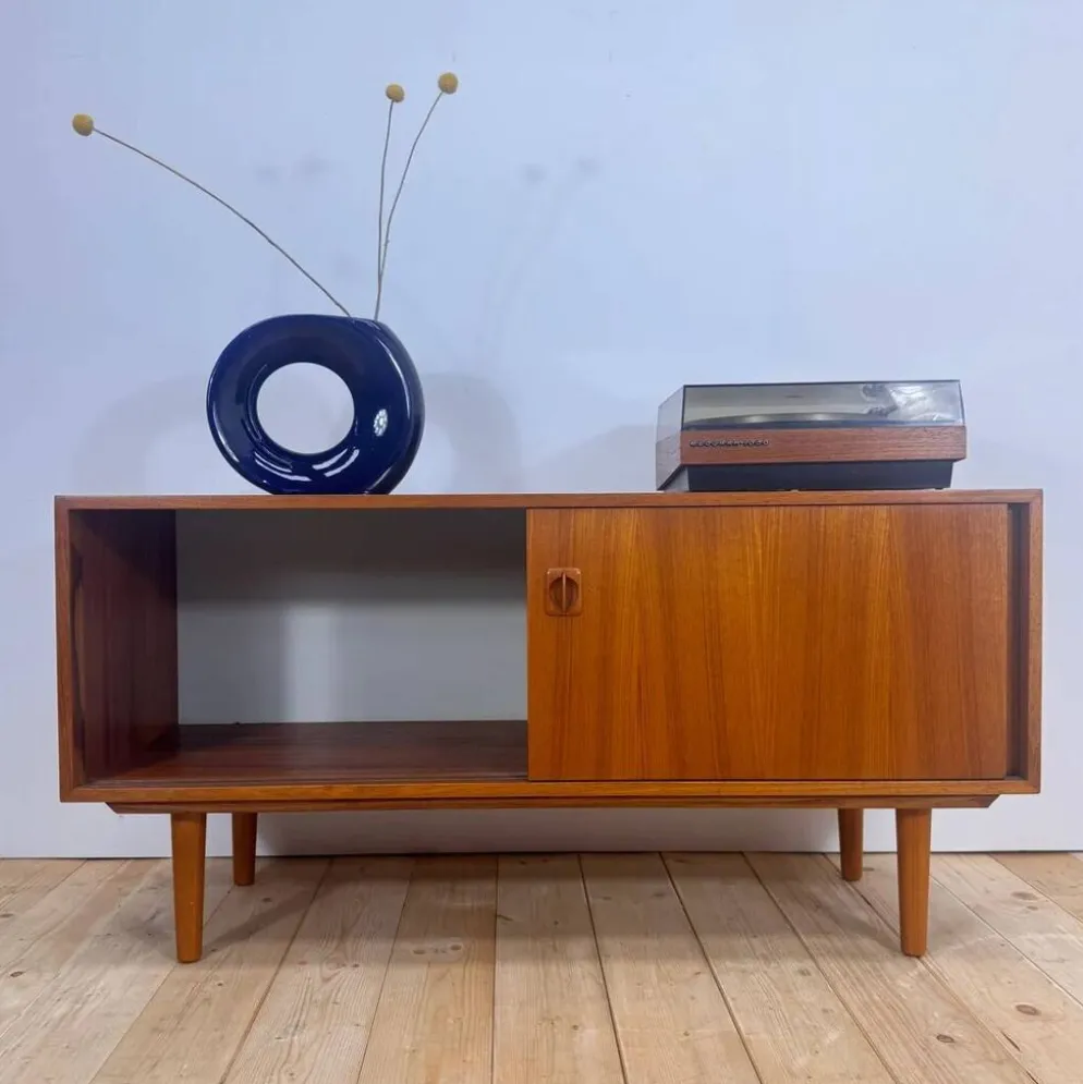 Buffet en teck avec porte-disques interne, Danemark 1960