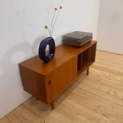 Buffet en teck avec porte-disques interne, Danemark 1960