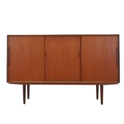 Buffet en teck avec section bar, Danemark, années 1960.