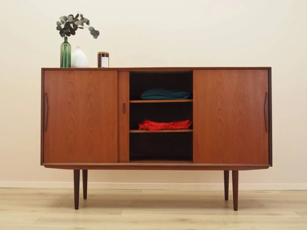 Buffet en teck avec section bar, Danemark, années 1960.