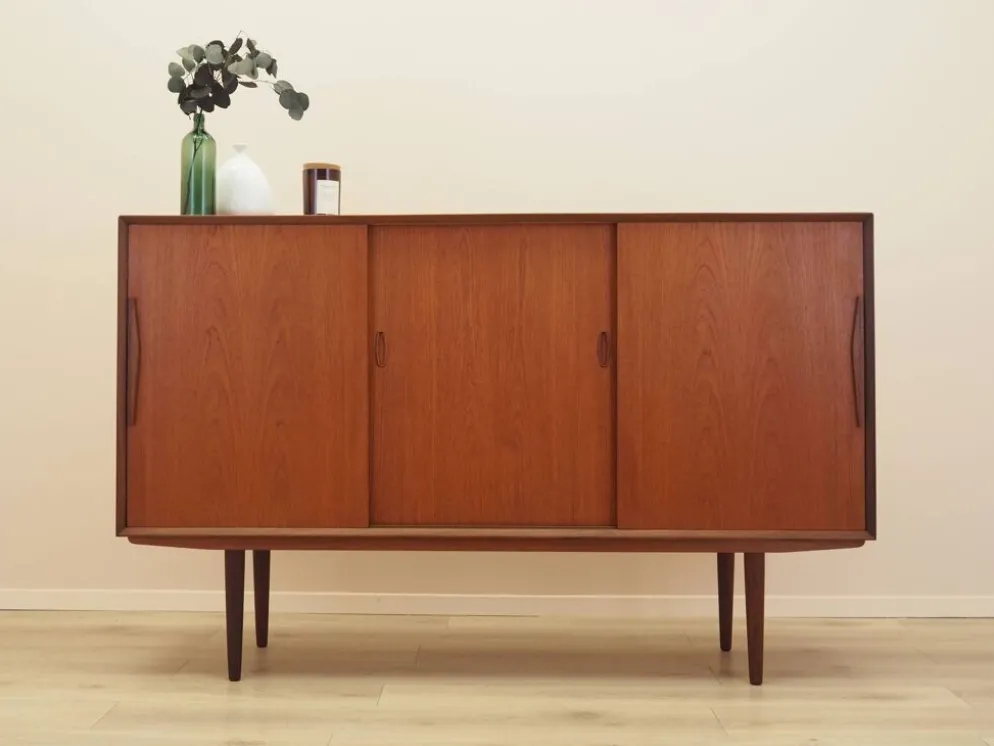 Buffet en teck avec section bar, Danemark, années 1960.