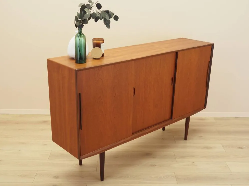 Buffet en teck avec section bar, Danemark, années 1960.