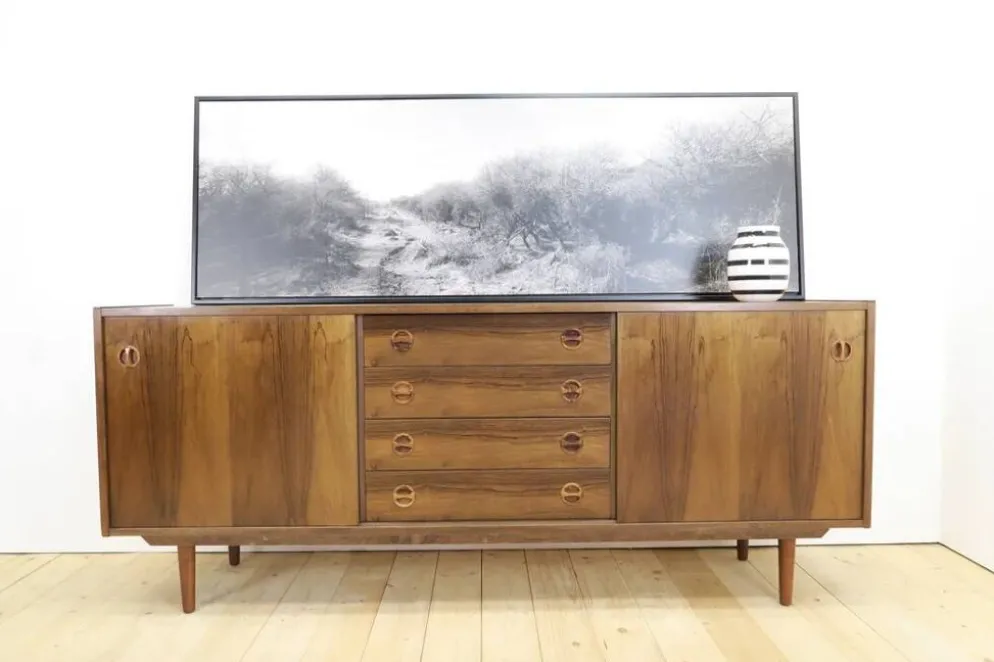 Buffet en teck avec tiroirs centraux, années 1960