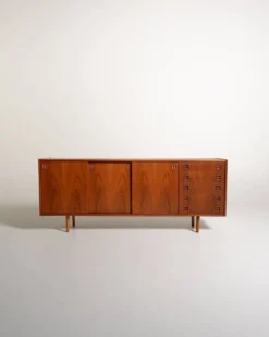 Buffet en teck danois avec portes coulissantes, années 1960
