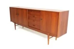 Buffet en teck design danois | 208 cm - Moderne du milieu du siècle - Vintage