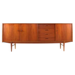 Buffet en teck design danois | 208 cm - Moderne du milieu du siècle - Vintage