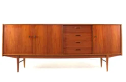 Buffet en teck design danois | 208 cm - Moderne du milieu du siècle - Vintage