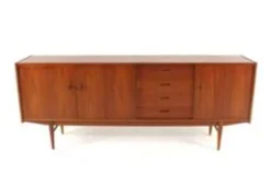Buffet en teck design danois | 208 cm - Moderne du milieu du siècle - Vintage