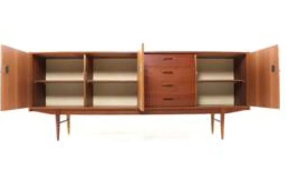Buffet en teck design danois | 208 cm - Moderne du milieu du siècle - Vintage
