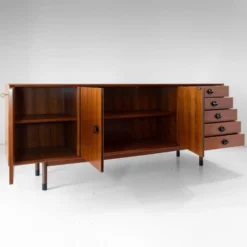 Buffet en teck de style mid-century moderne par George Coslin pour Faram, Italie, années 1960.