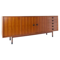 Buffet en teck de style mid-century moderne par George Coslin pour Faram, Italie, années 1960.