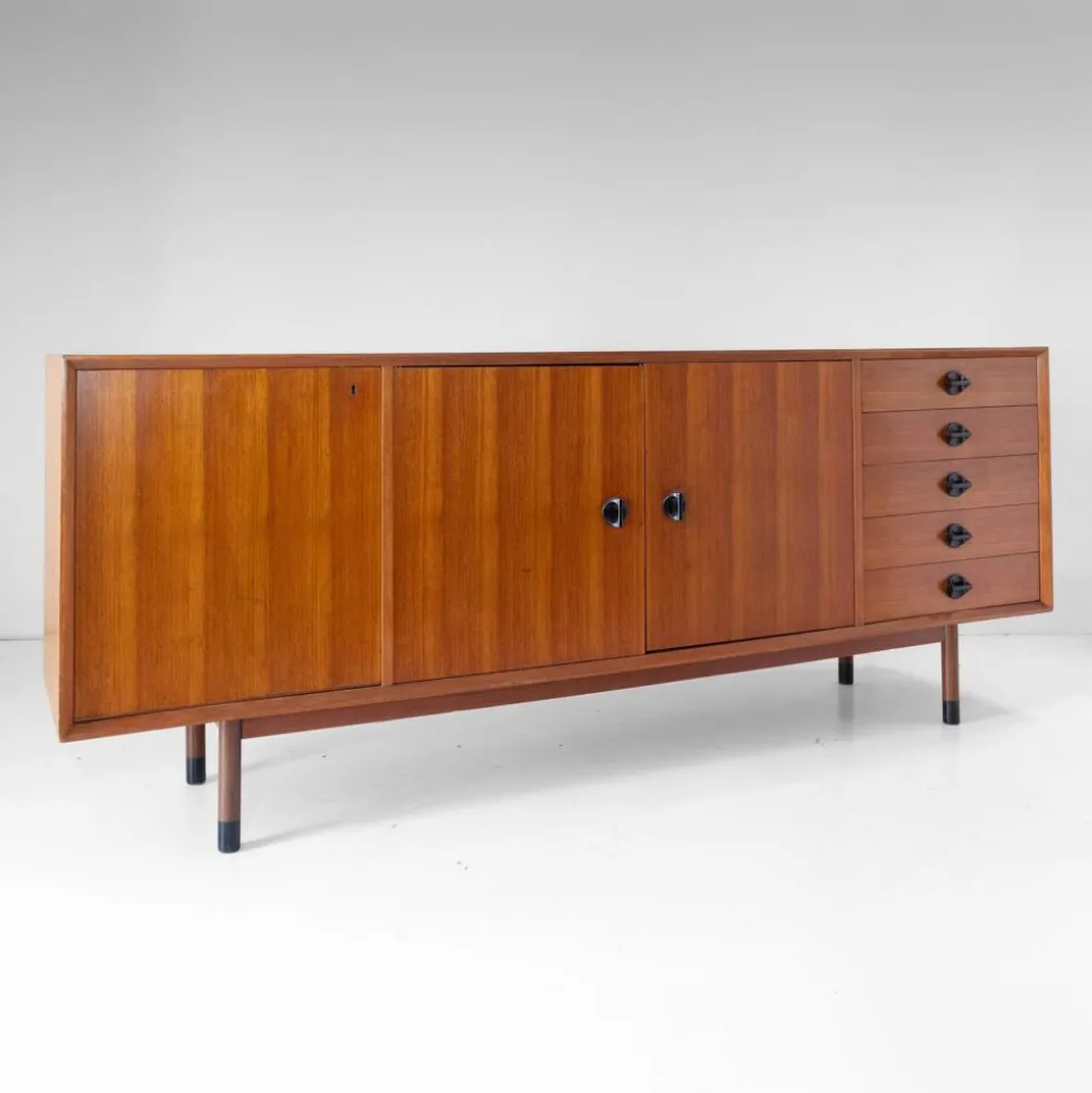 Buffet en teck de style mid-century moderne par George Coslin pour Faram, Italie, années 1960.