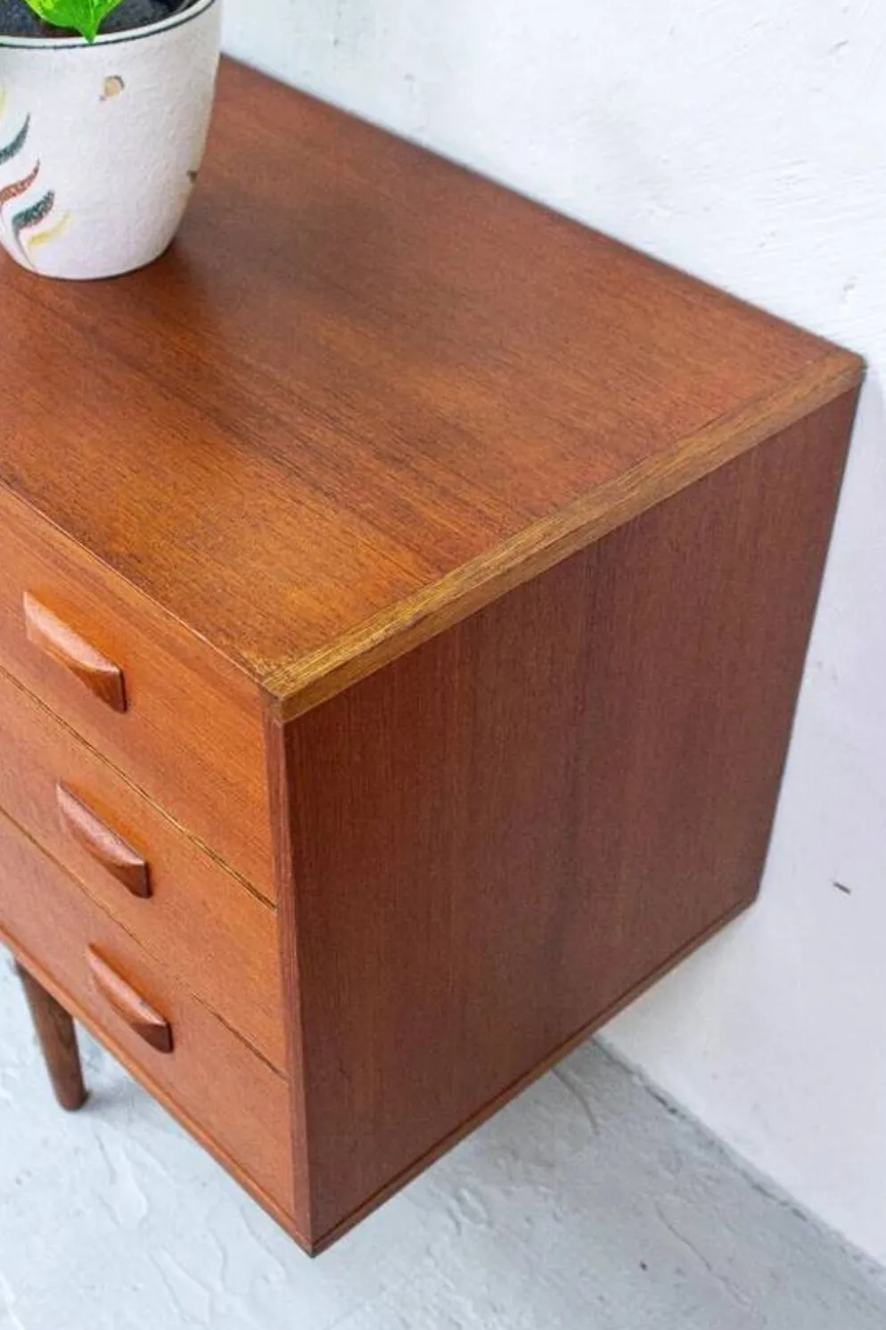 Buffet en teck vintage avec tiroirs Fristho Modulus danois des années 60.