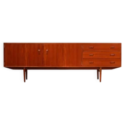 Buffet en teck vintage avec tiroirs Fristho Modulus danois des années 60.