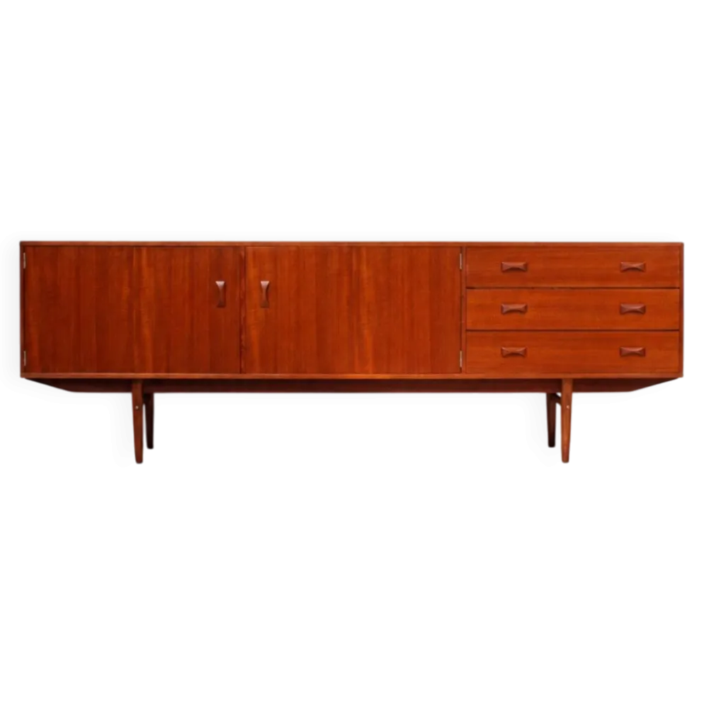 Buffet en teck vintage avec tiroirs Fristho Modulus danois des années 60.
