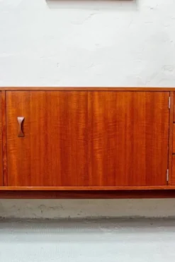 Buffet en teck vintage avec tiroirs Fristho Modulus danois des années 60.