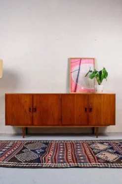 Buffet en teck vintage avec tiroirs Borge Mogensen milieu du siècle