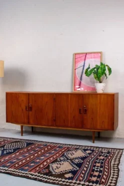 Buffet en teck vintage avec tiroirs Borge Mogensen milieu du siècle