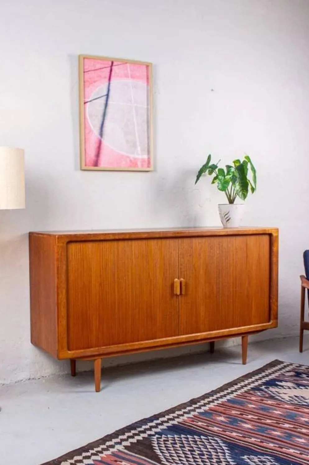 Buffet en teck vintage avec tiroirs, danois Silkeborg, milieu du siècle.