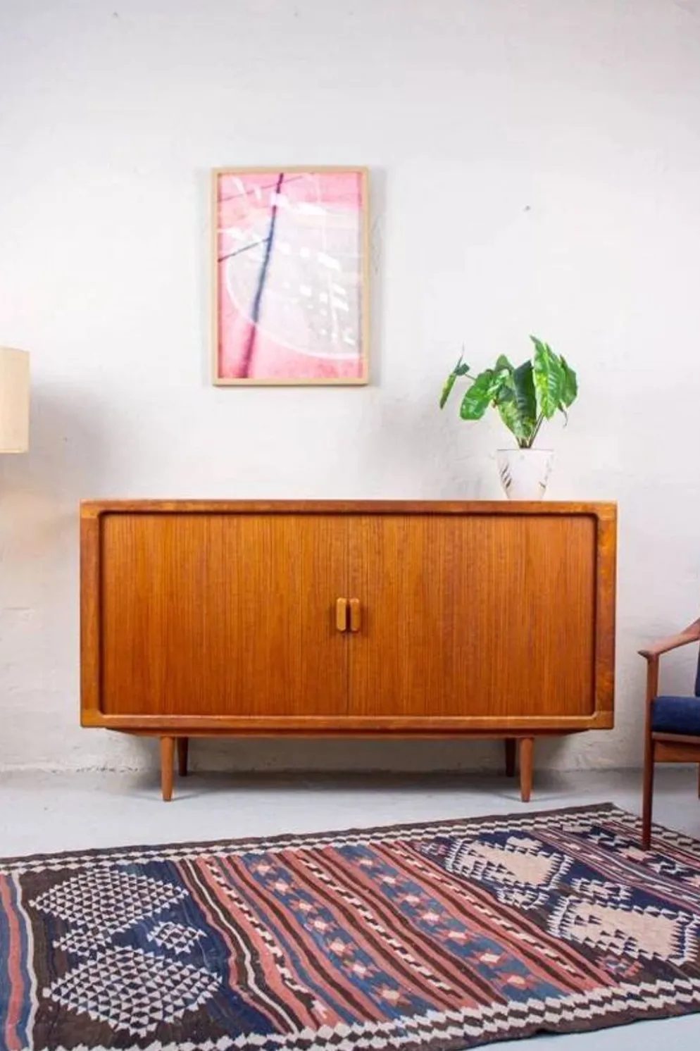 Buffet en teck vintage avec tiroirs, danois Silkeborg, milieu du siècle.