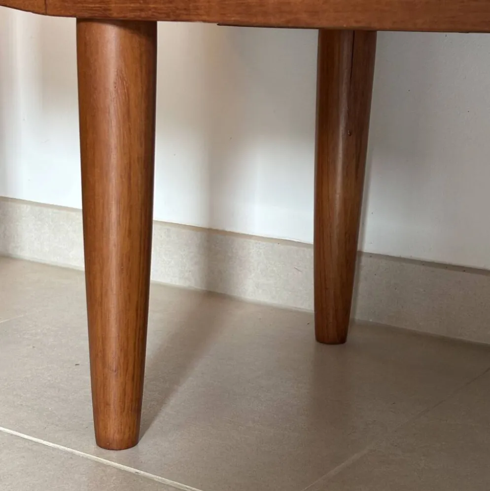Buffet haut « Highboard » scandinave en teck blond avec bar intégré - 60's