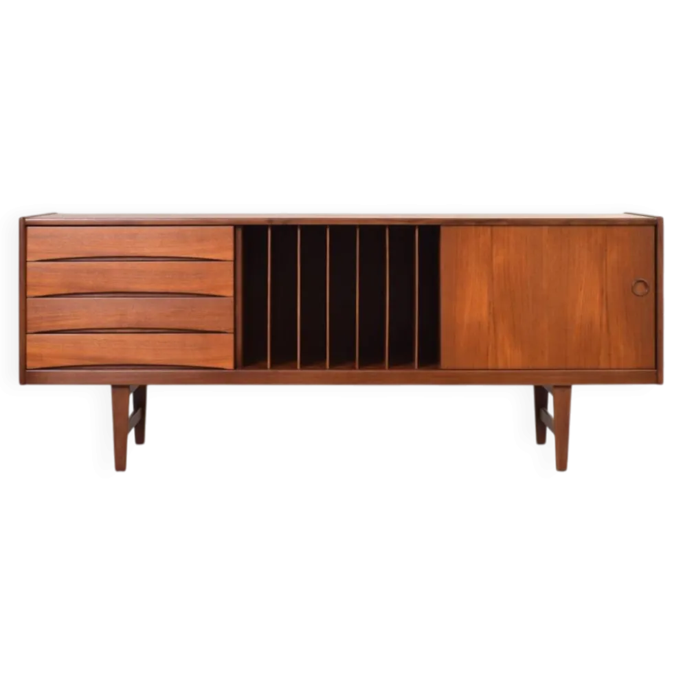 Buffet Hi-Fi en teck mi-siècle Ulvö par Erik Wørts pour Ikea, années 1960.