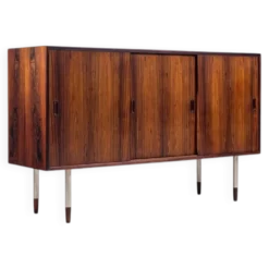 Buffet inhabituel en palissandre avec pieds en métal Danemark 1960