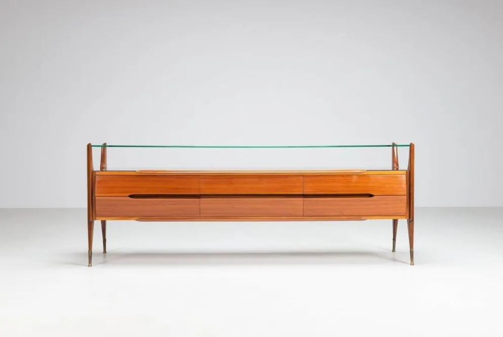 Buffet italien en noyer G. Cecchini e C. Cantu Italie 1950