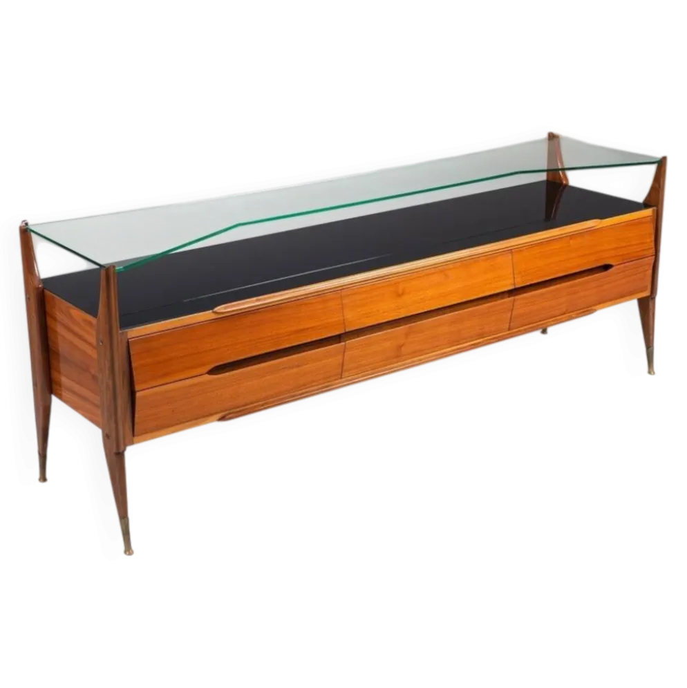 Buffet italien en noyer G. Cecchini e C. Cantu Italie 1950