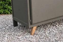 Buffet Mado vintage rénové kaki et bois – 2 portes et 1 tiroir