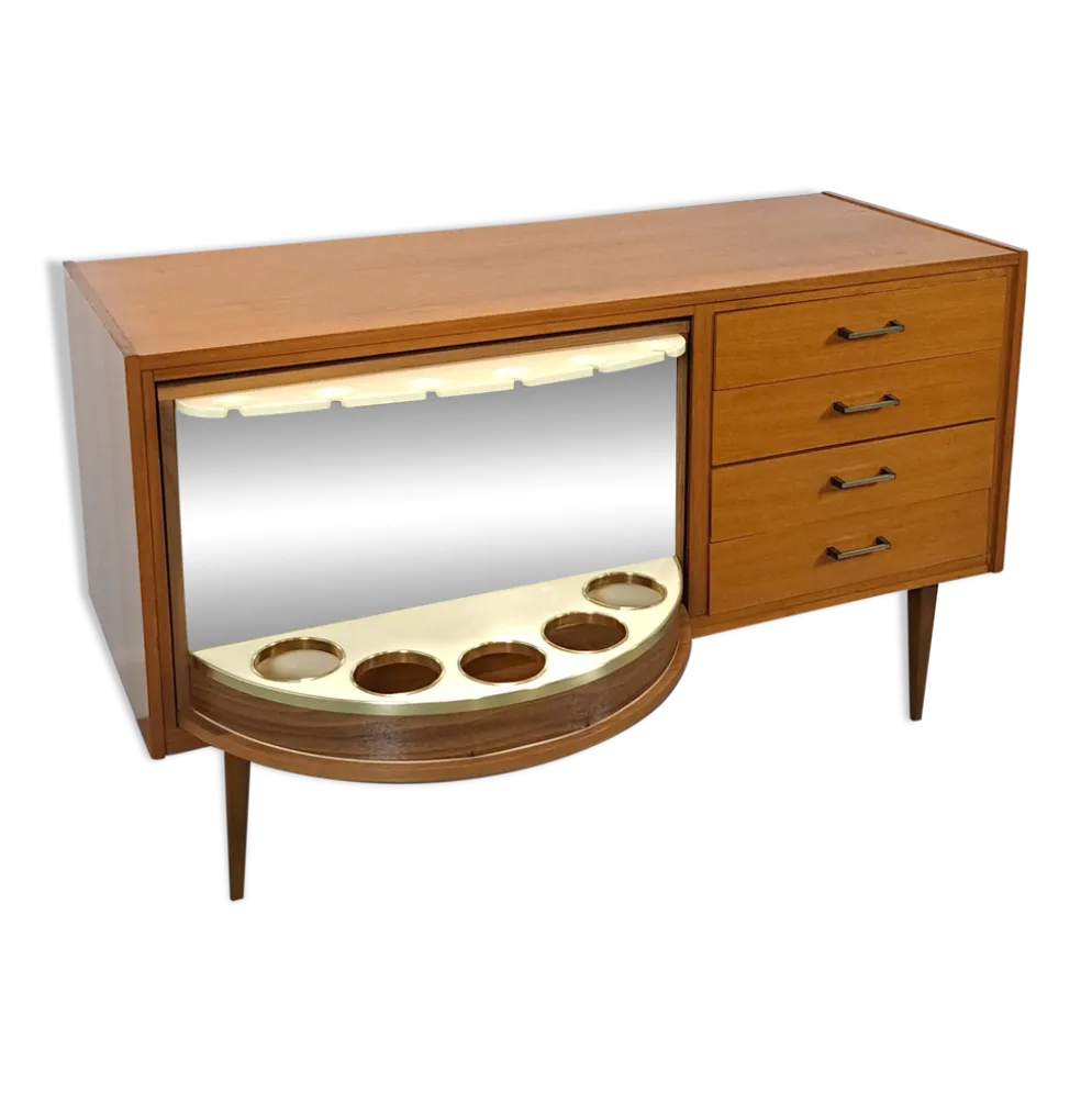 Buffet, meuble bar en bois laqué, 1950-60