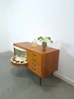 Buffet, meuble bar en bois laqué, 1950-60