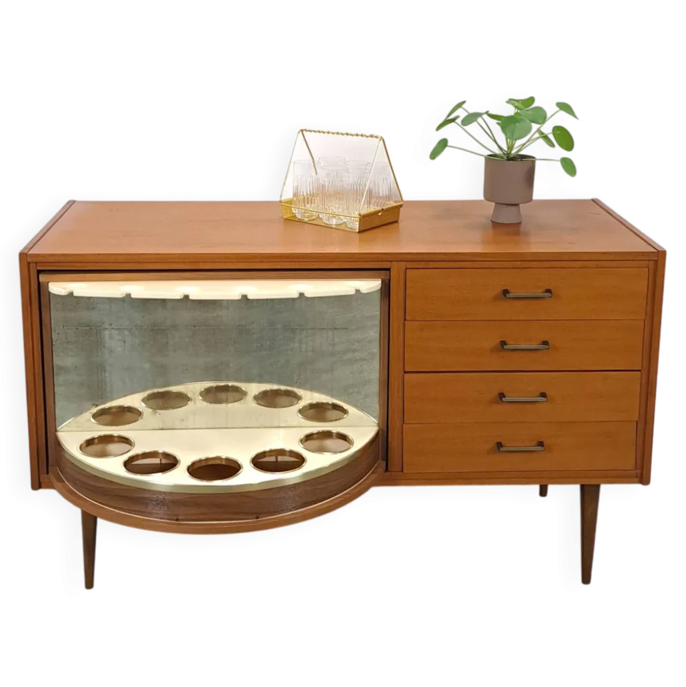 Buffet, meuble bar en bois laqué, 1950-60