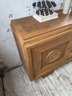Buffet, meuble de rangement Art déco en chêne dans le goût de Dudouyt, 1940