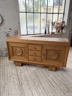 Buffet, meuble de rangement Art déco en chêne dans le goût de Dudouyt, 1940