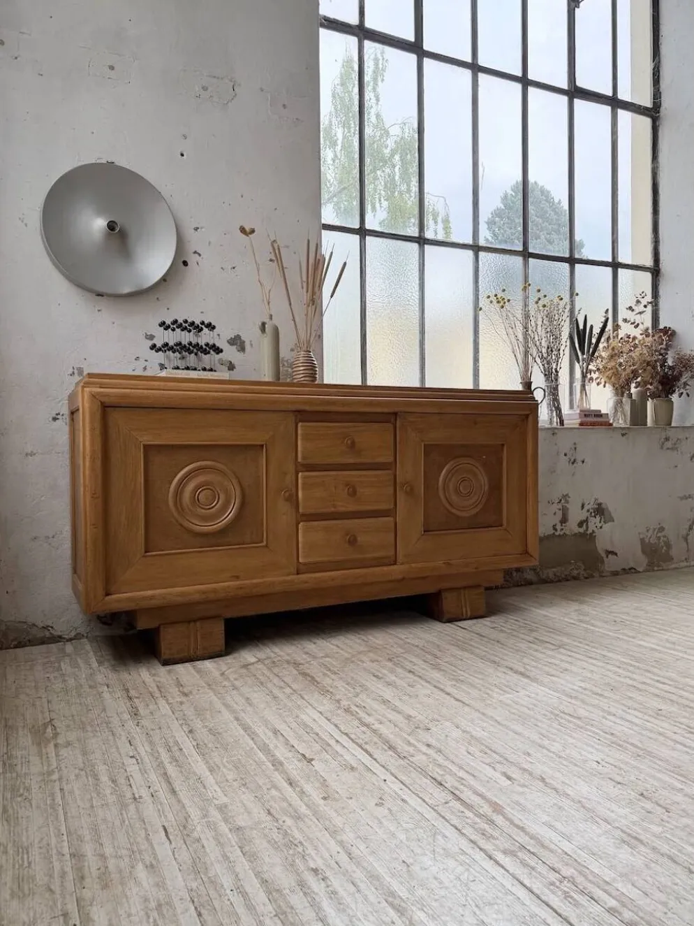 Buffet, meuble de rangement Art déco en chêne dans le goût de Dudouyt, 1940