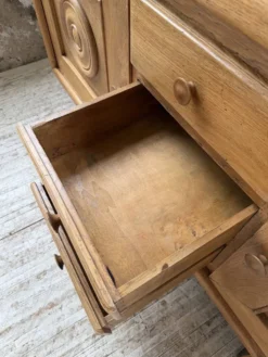 Buffet, meuble de rangement Art déco en chêne dans le goût de Dudouyt, 1940