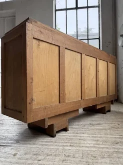 Buffet, meuble de rangement Art déco en chêne dans le goût de Dudouyt, 1940