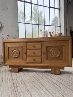 Buffet, meuble de rangement Art déco en chêne dans le goût de Dudouyt, 1940