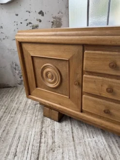 Buffet, meuble de rangement Art déco en chêne dans le goût de Dudouyt, 1940